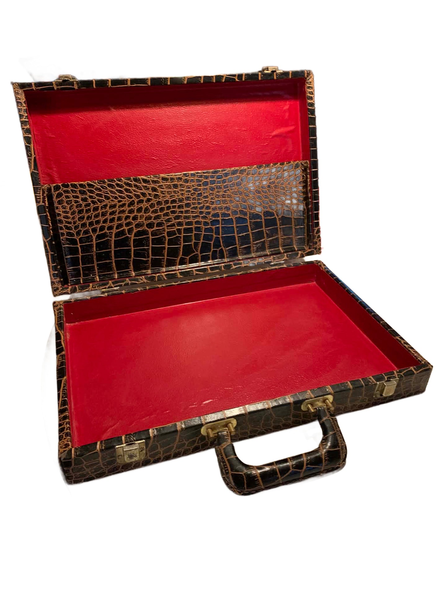 Smart Genuine Alligator Briefcase Red Interior circa 1950s