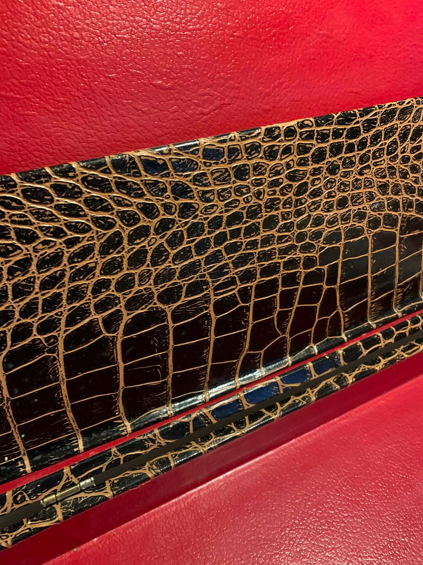 Smart Genuine Alligator Briefcase Red Interior circa 1950s