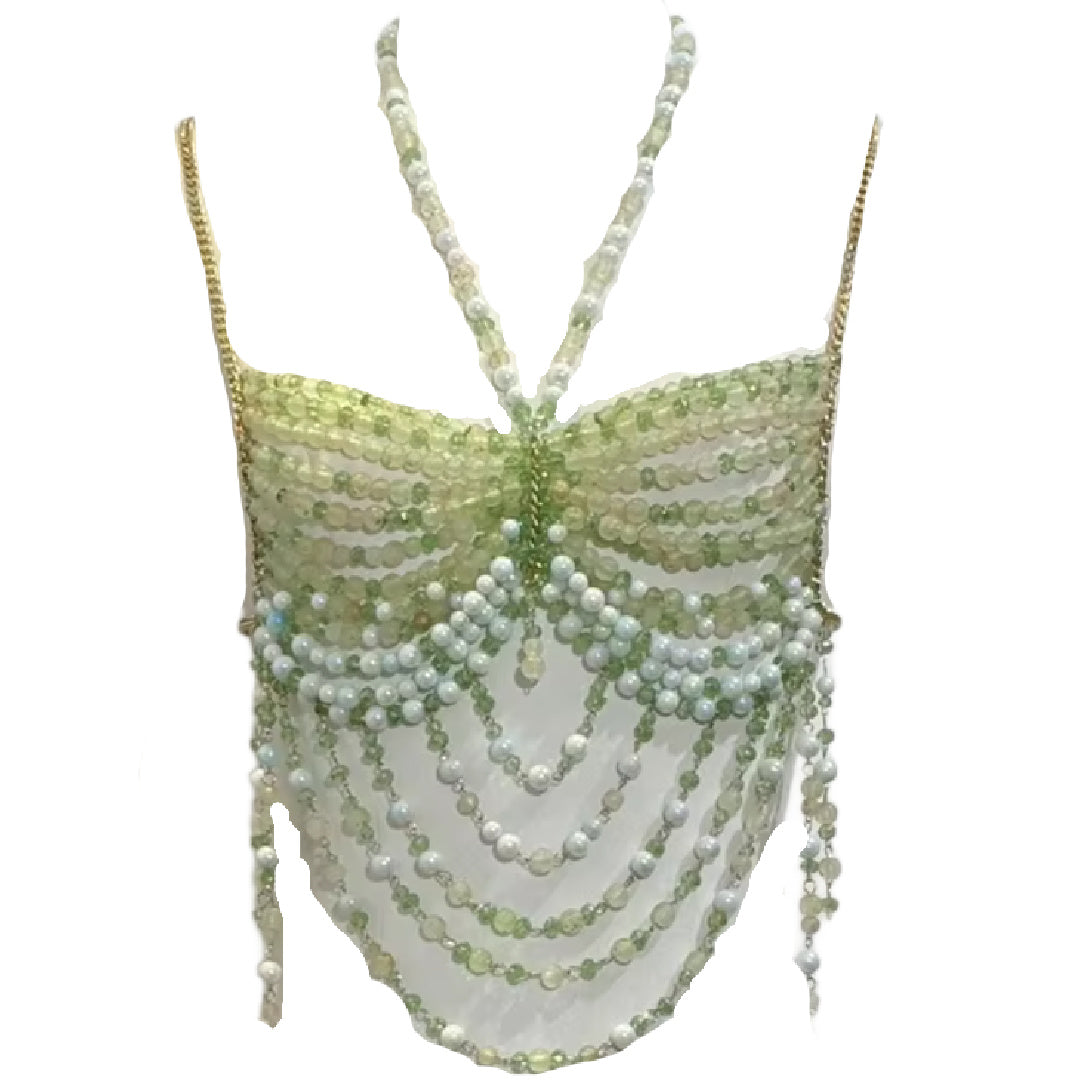 Jo- the Classic 1920s Burlesque Inspired Beaded Bra Top