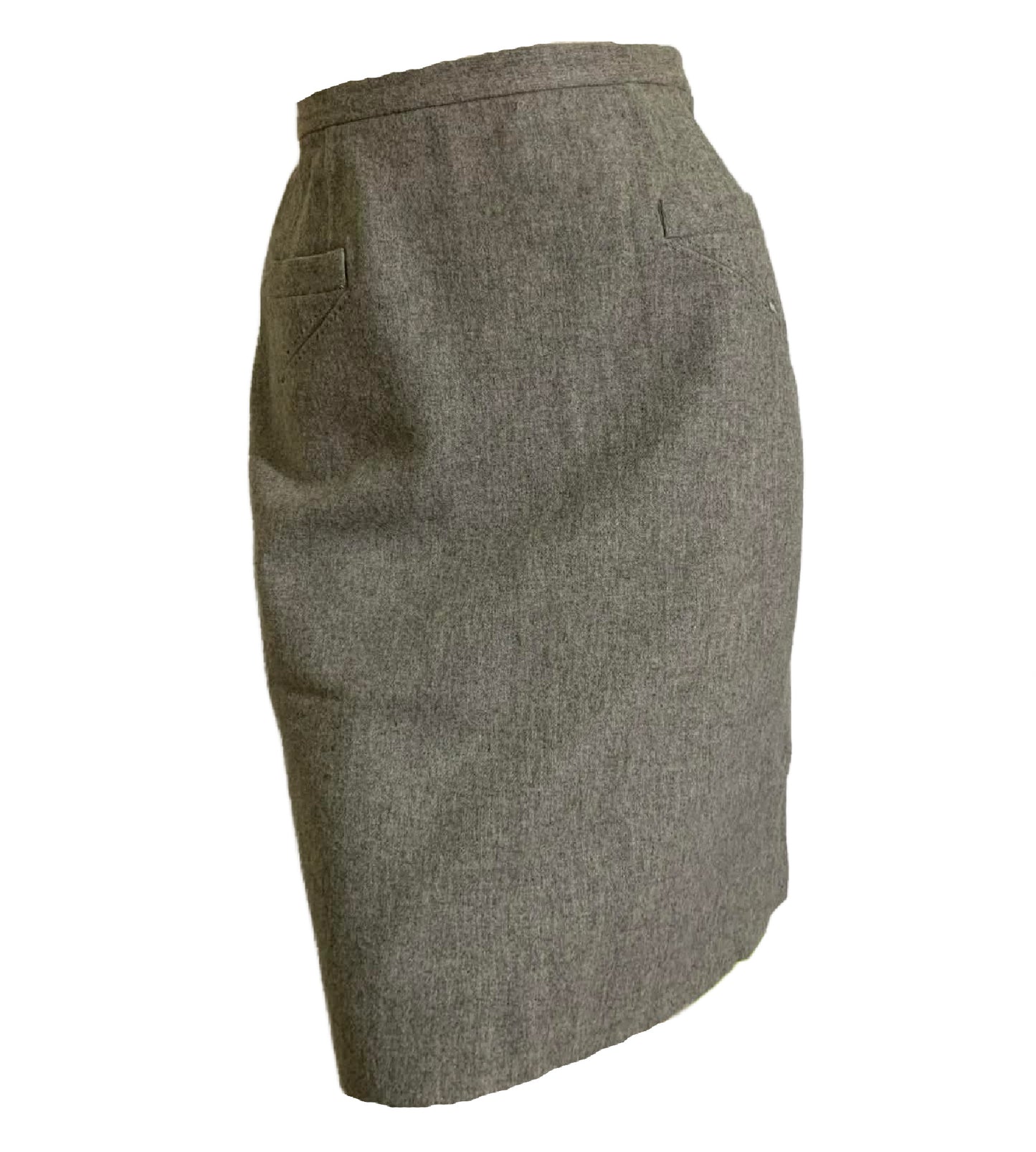 Grey Wool Pencil Skirt circa 1960s