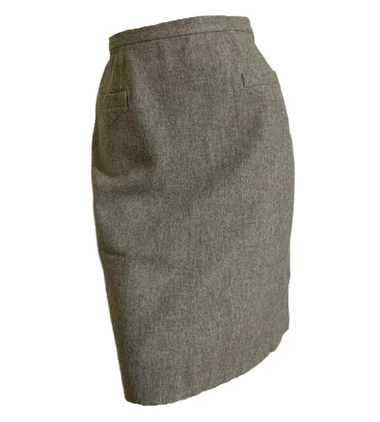 Grey Wool Pencil Skirt circa 1960s