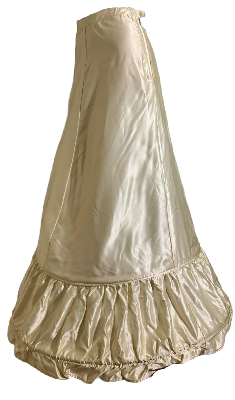 Ivory Slipper Satin Hoop Hem Crinoline circa 1940s