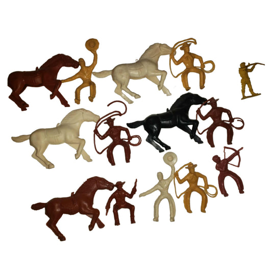 Jumbo 1950s Western Plastic Toy Lot