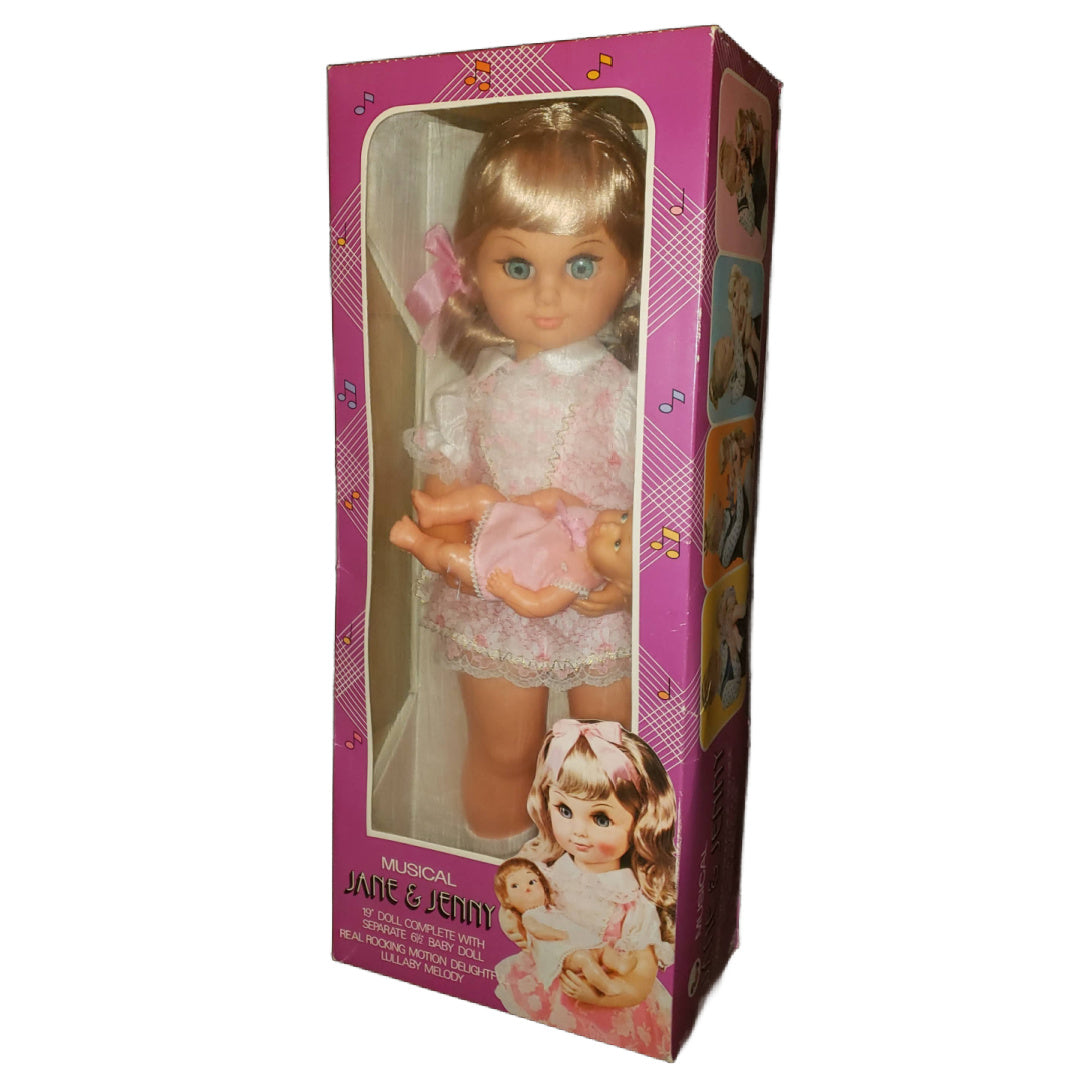 Jane & Jenny Musical Lullaby Rocking Doll Set 1980s