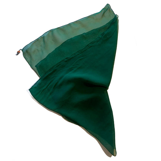 Brilliant Kelly Green Silk Chiffon Vera Scarf circa 1970s
