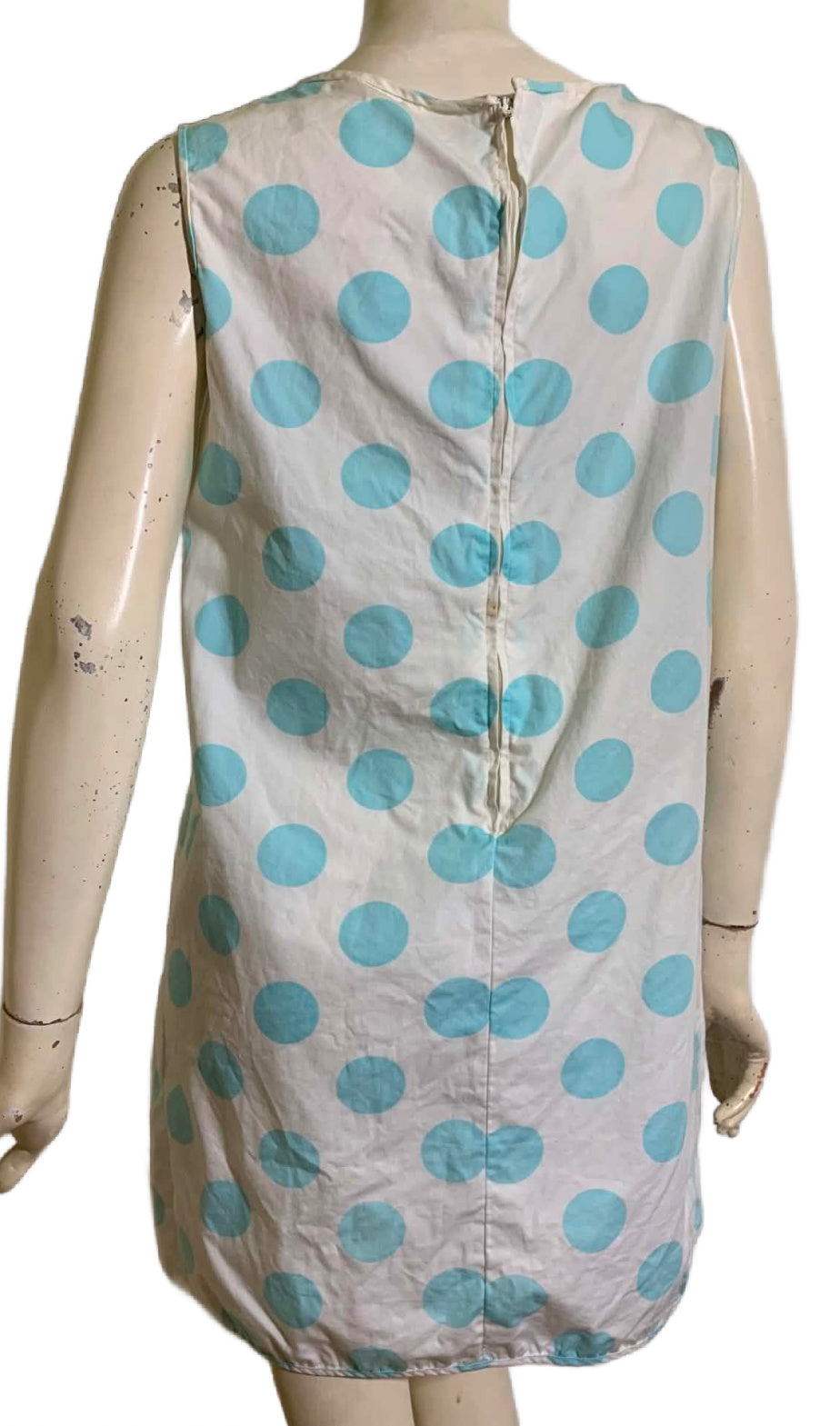 Polka Dot Kitty Cat Applique Mini Shift Dress circa 1960s