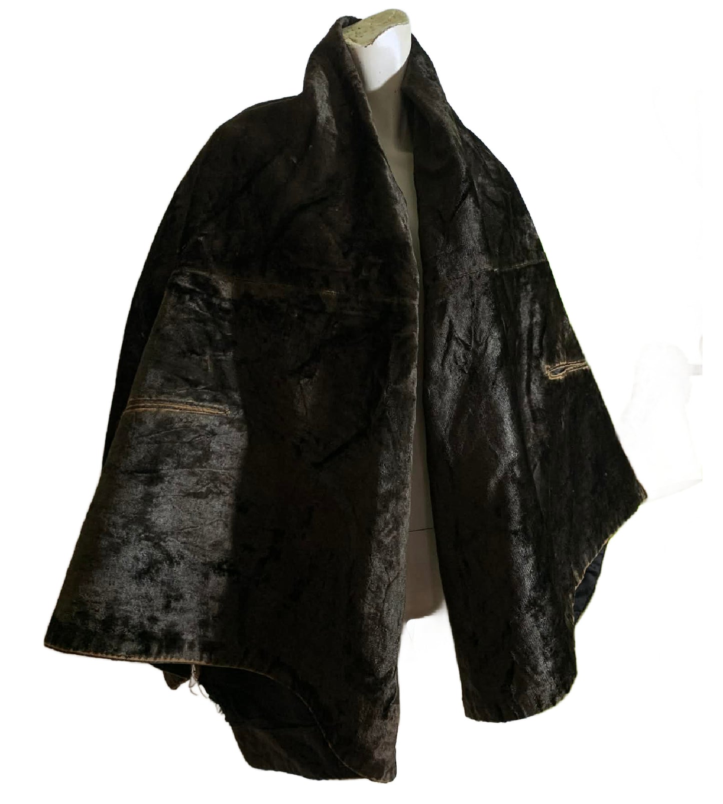 Black Velvet Lap Blanket or Wrap circa 1890s