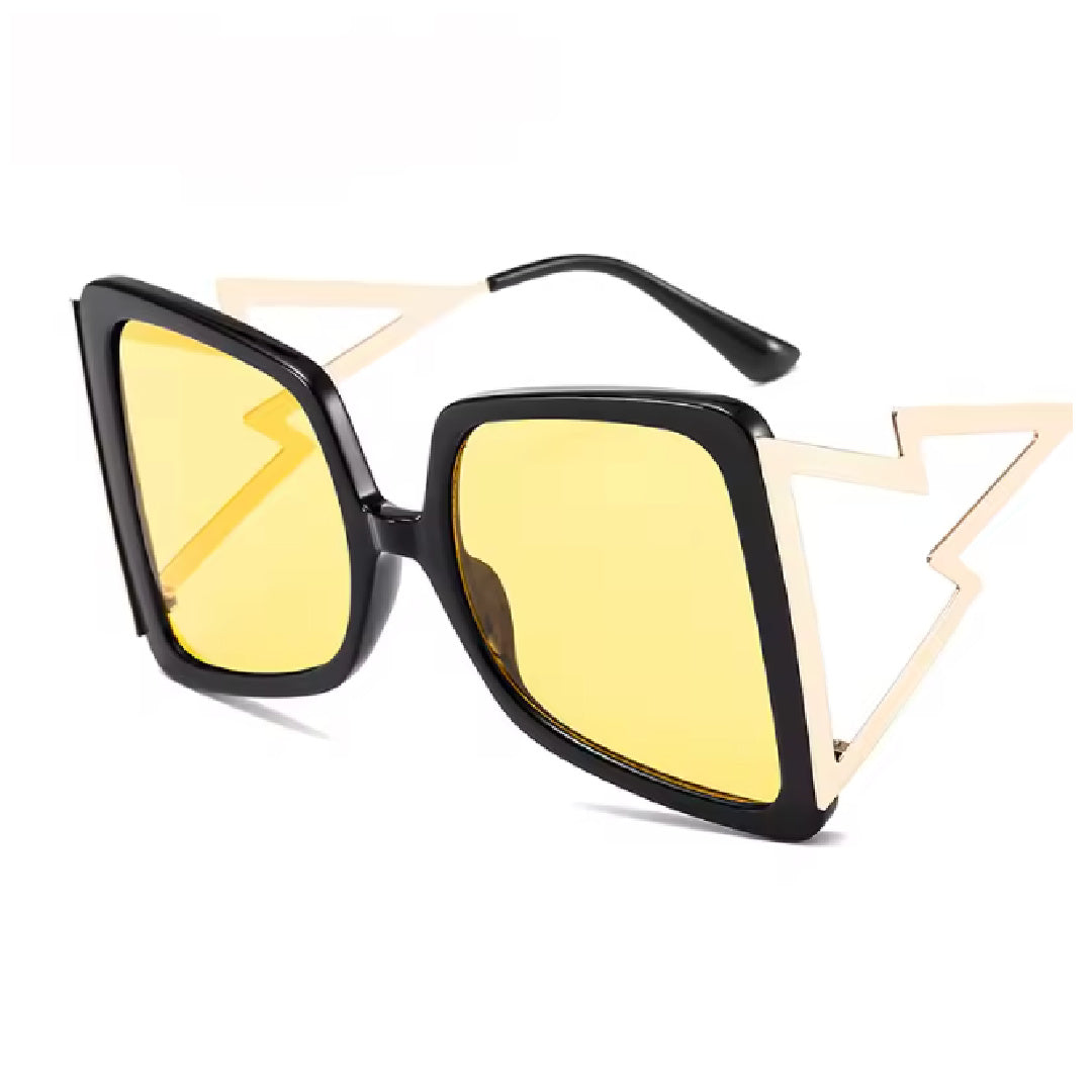 Davina- the Lightning Bolt Arm Oversize Sunglasses 7 Colors