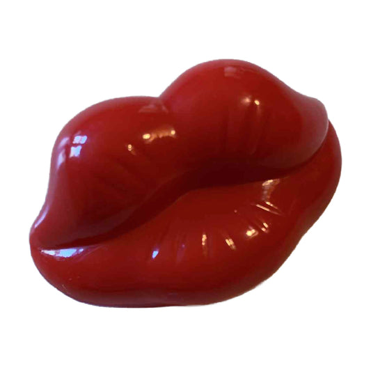 Marilyn's Red Pouty Kiss Lips Brooch circa 1980s