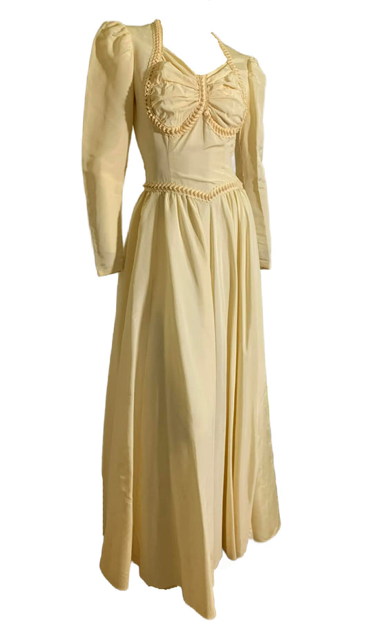 Candlelight Medieval Inspired Wedding Dress circa 1940s