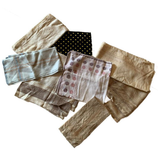 Lot 8 Men's Handkerchiefs Pocket Squares circa 1950s