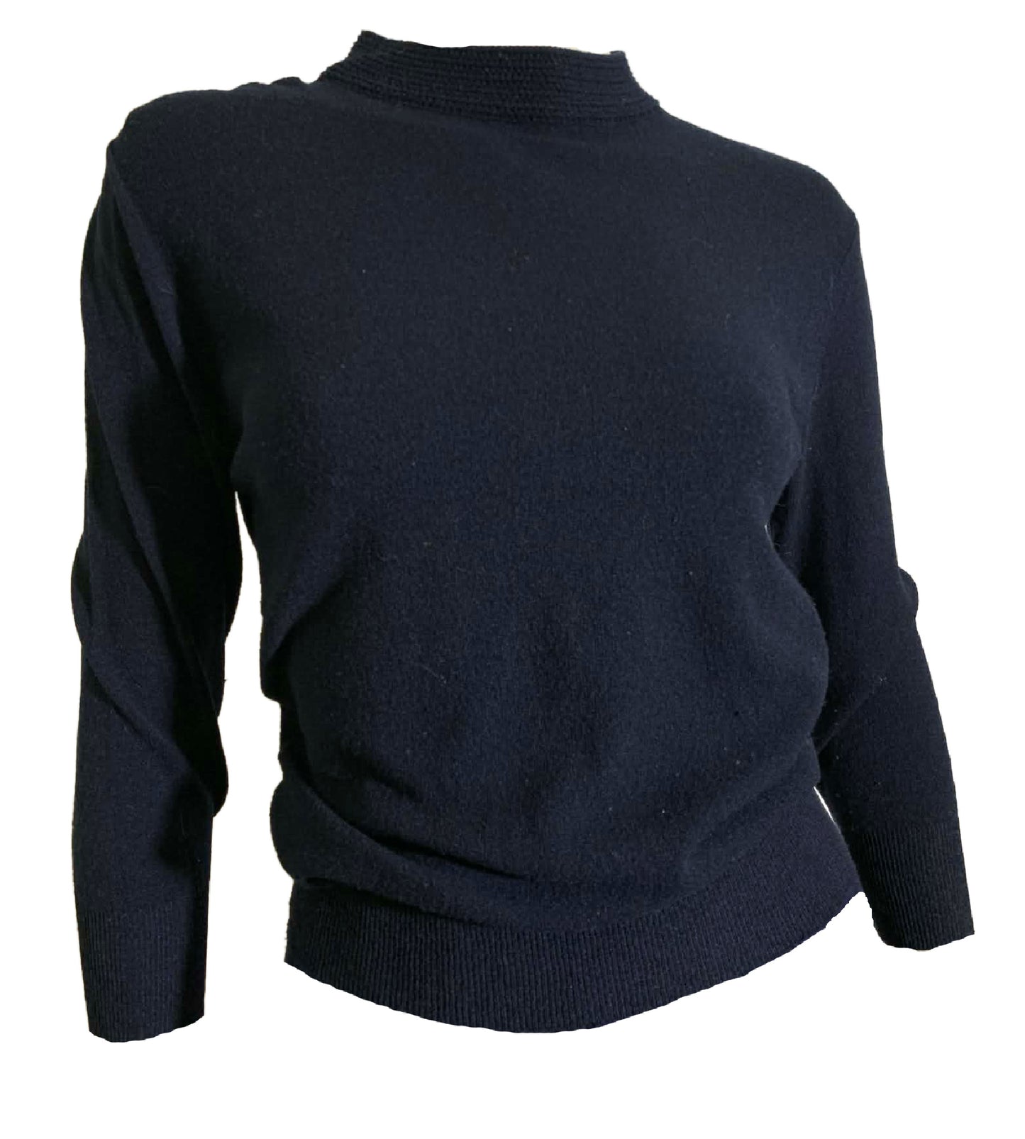 Deep Blue High Neck Long Sleeved Sweater circa 1960s