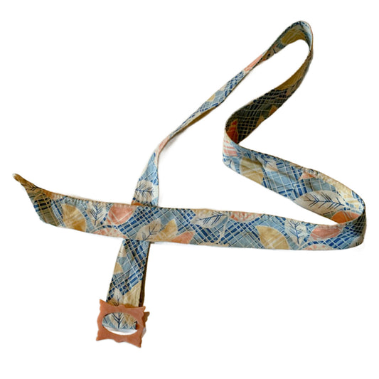 Beach Peach 1930s Fabric Belt Refurbished
