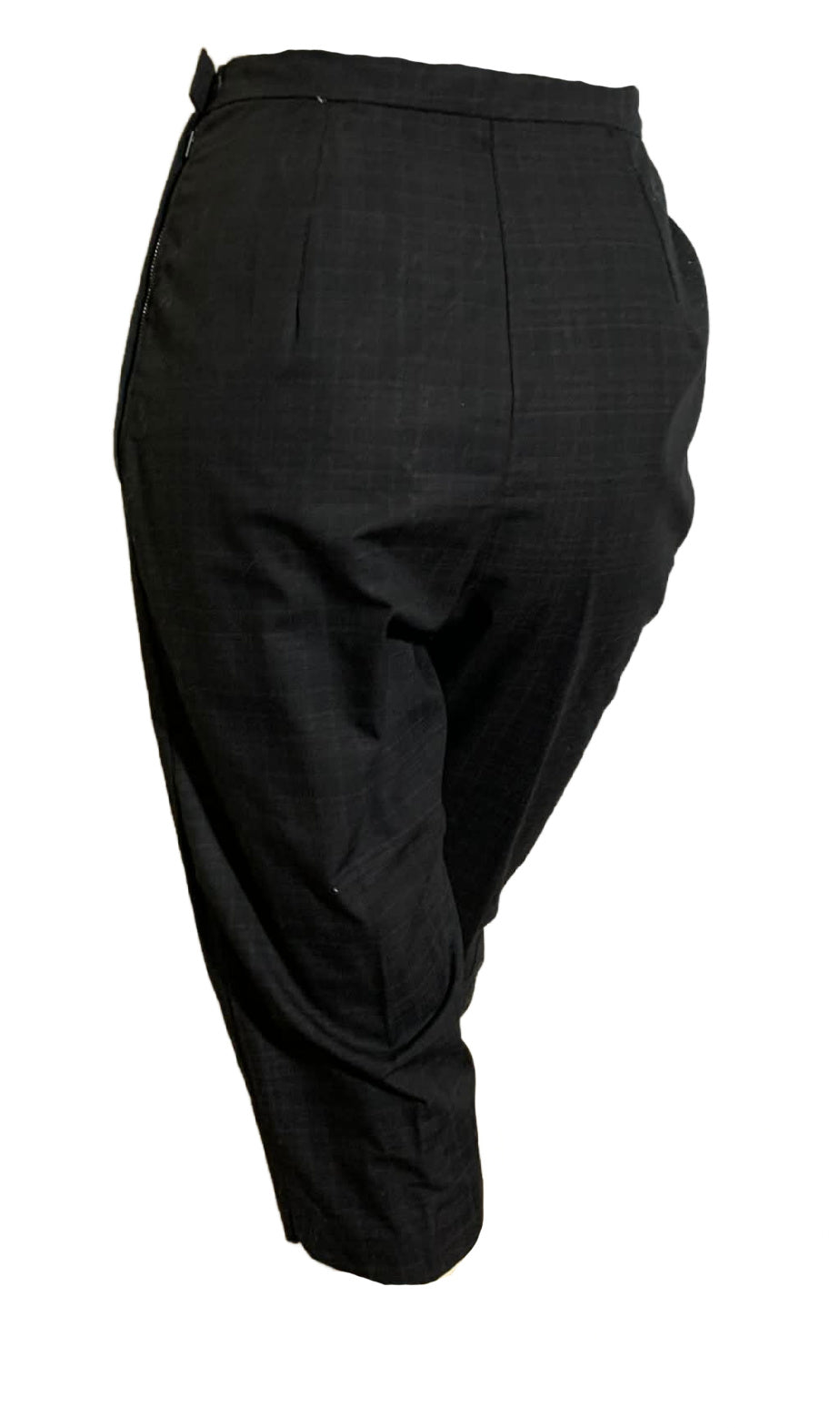 Black and Grey Shadow Plaid Pedal Pusher Pants circa 1960s