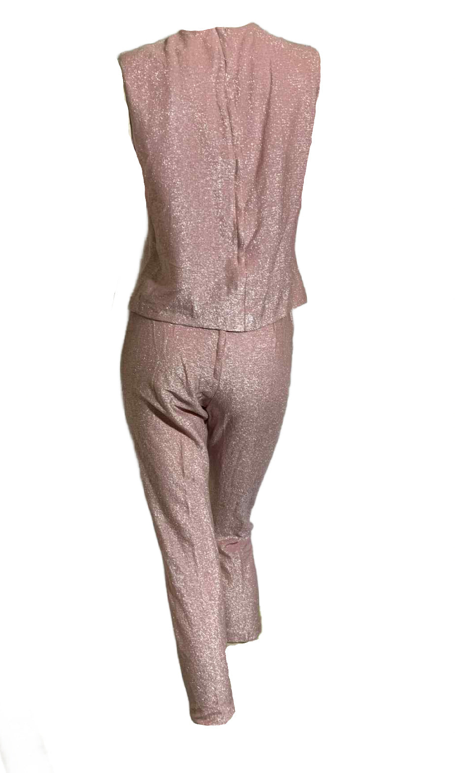Pink Lurex! Two Piece Pink Lurex Boxy Top and Pedal Pusher Pants circa 1960s