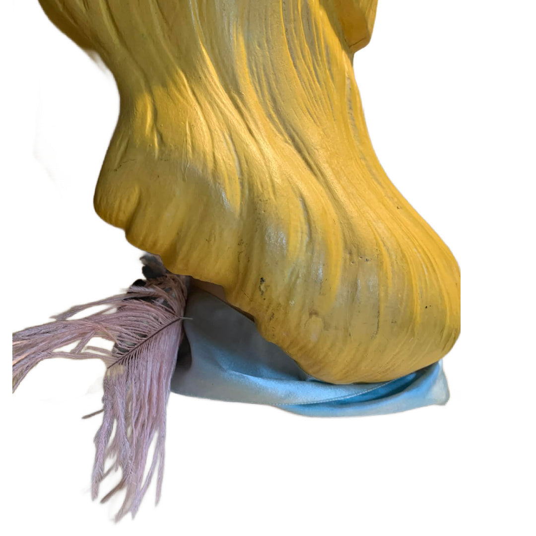 Miss Lala Antique Lace and Ribbon Neckpiece with Velvet Flower and Feather