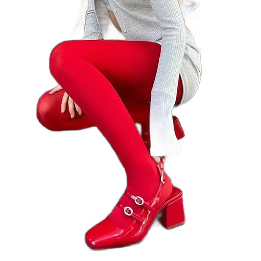 Hollyberry- the Berry Red Semi-Opaque Tights