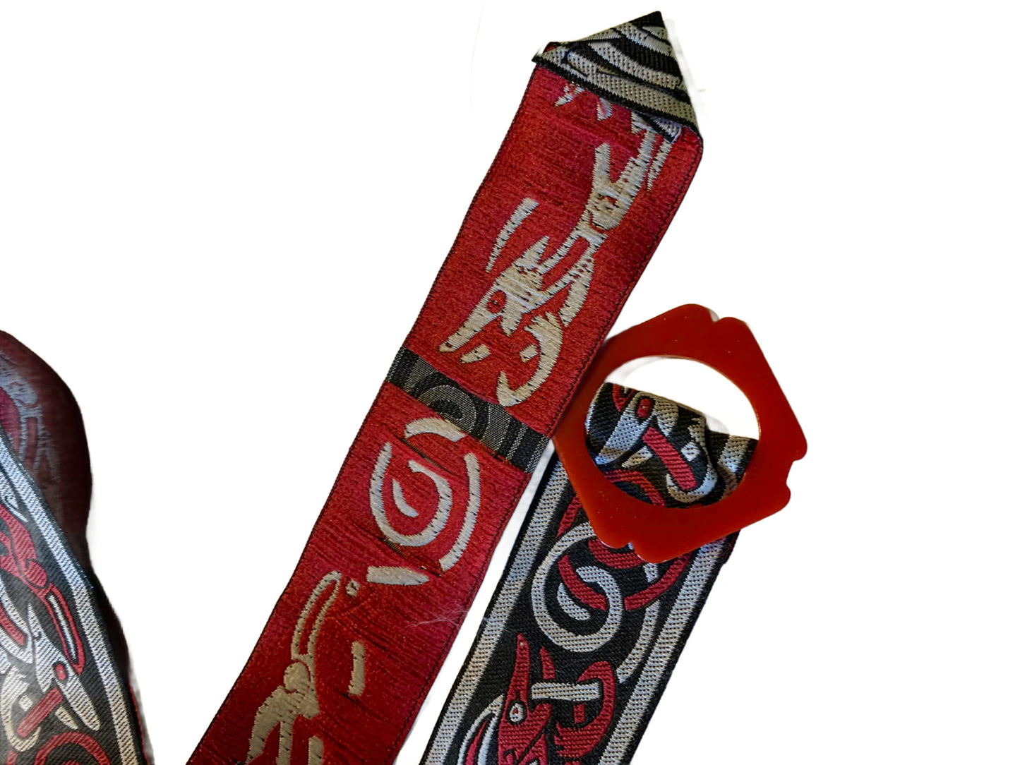 Blood Dragon Celtic Ribbon Belt with 1930s Red Buckle