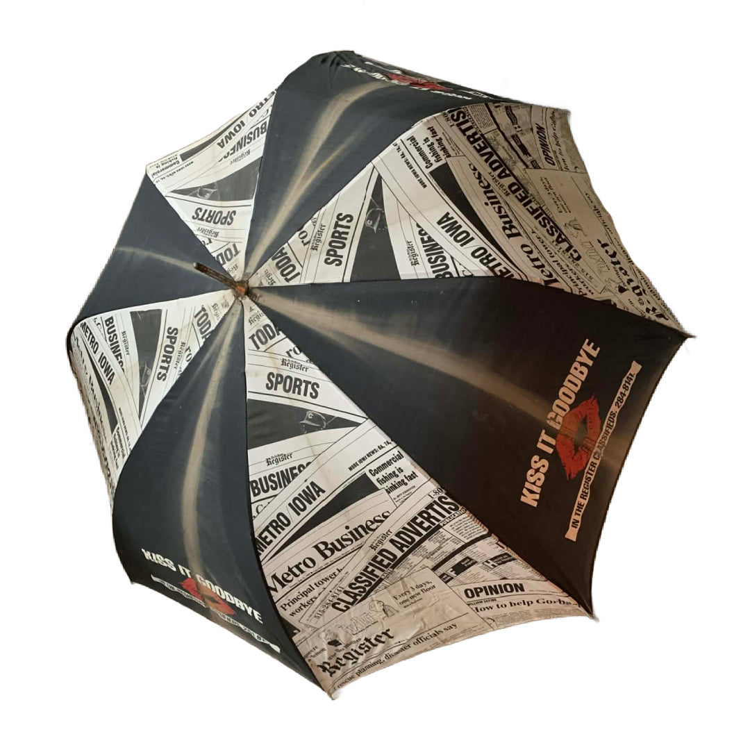 Des Moines Register Print Umbrella circa 1980s