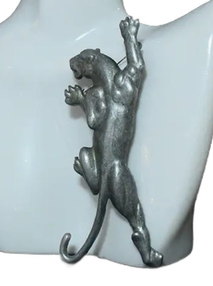 Climbing Panther Big Cat Brooch Inspired by the 1940s 3 Colors