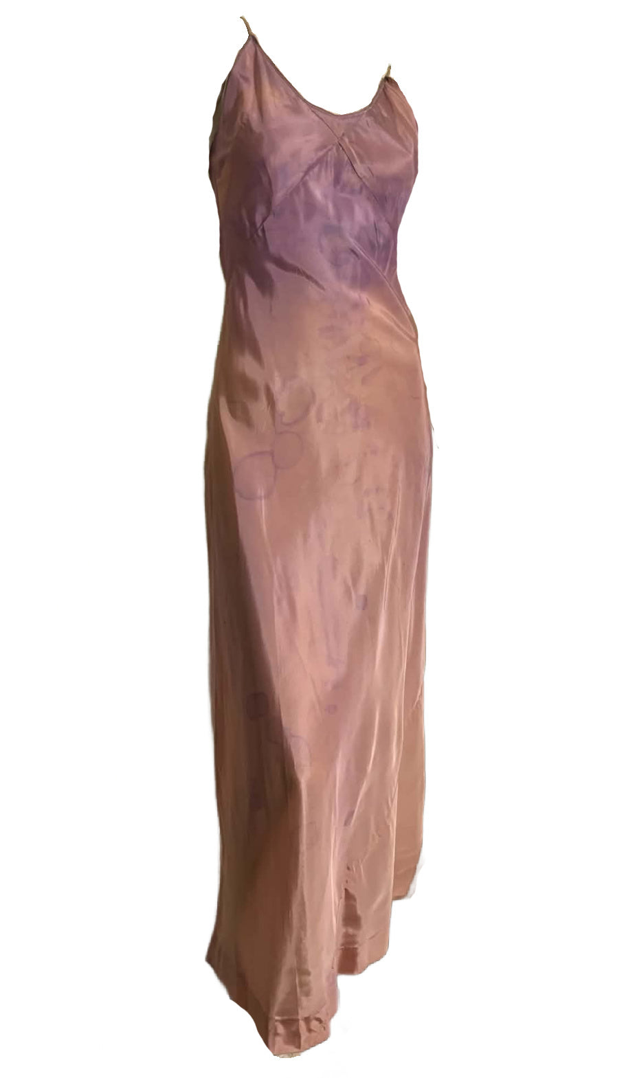 Ombré Dyed Violet and Pink Taffeta Slip Dress circa 1930s
