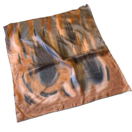 Surrealist Tiger Stripes and Hands Large Square Scarf circa 1960s