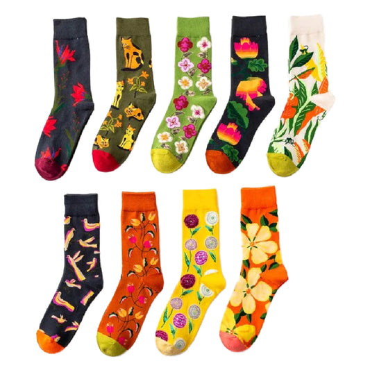 Tropicalia- the Tropical Floral Design Ankle Sock Collection 11 Styles