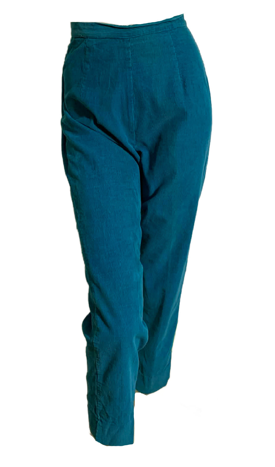 Bright Turquoise Blue Corduroy Capri Pants circa 1960s