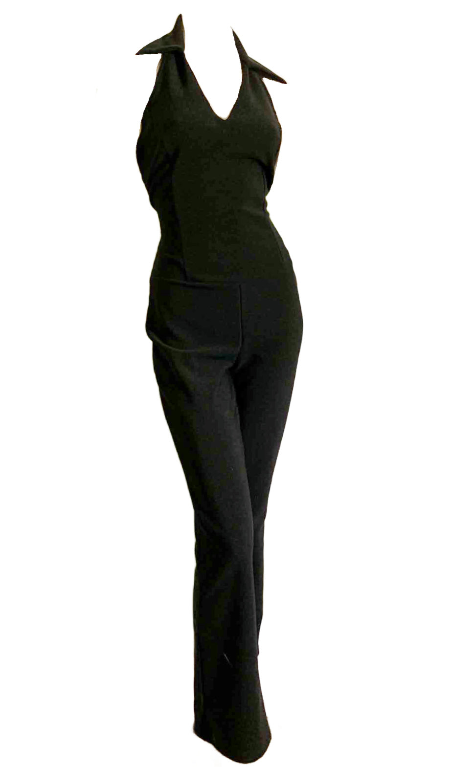 Black Halter Top Pantsuit circa 1990s