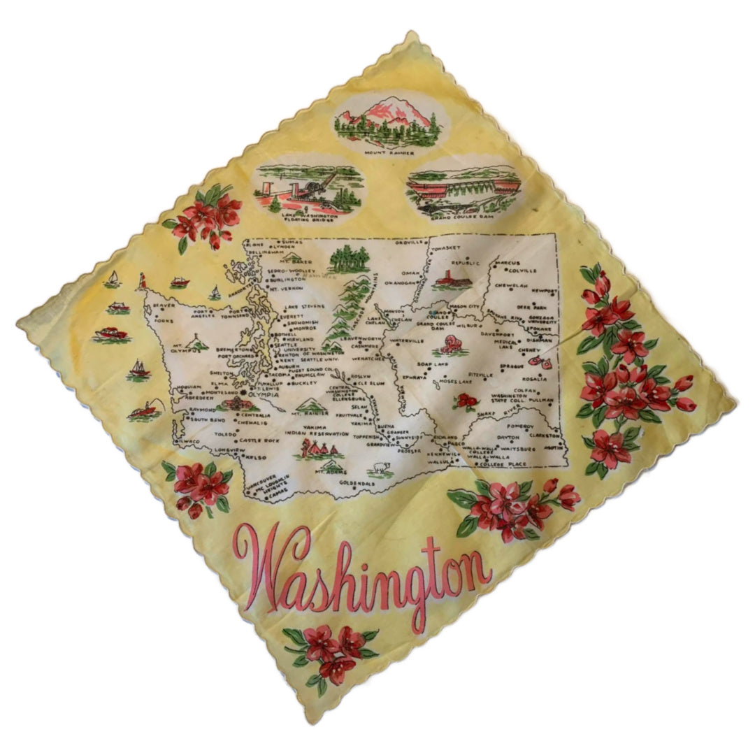 Washington State Cotton Handkerchief circa 1940s
