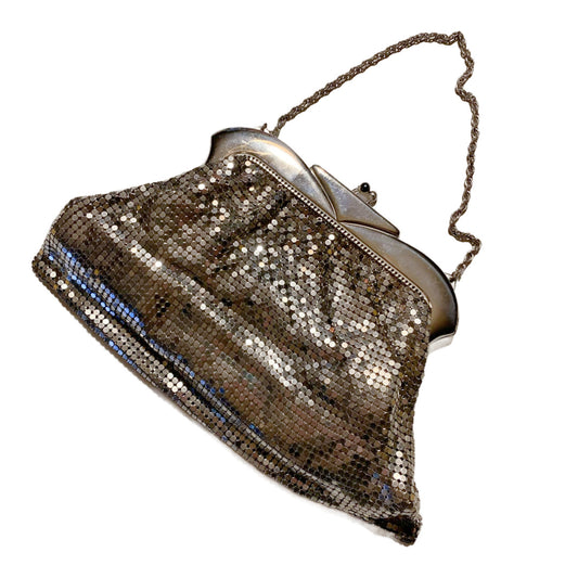 Shimmering Silver Mesh Metal Handbag circa 1940s Whiting & Davis