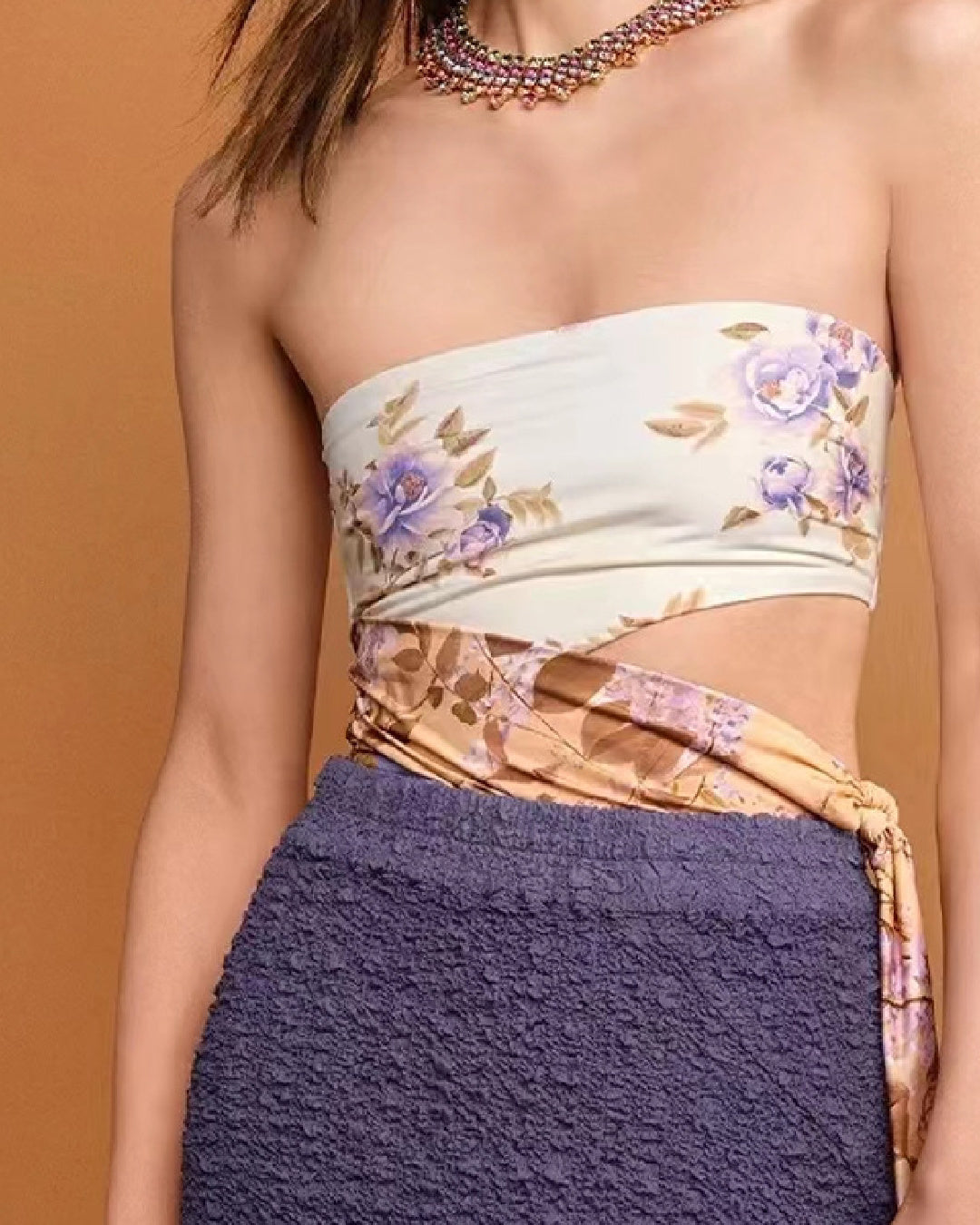 Wrapper- the Pastel Floral Print Wrap Swimsuit and/or Skirt