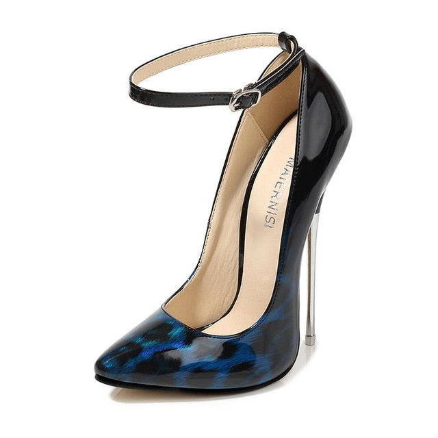 Sky Scraper the Leopard Print Ombre Metal Heel Stiletto Shoes 3 Color Ways