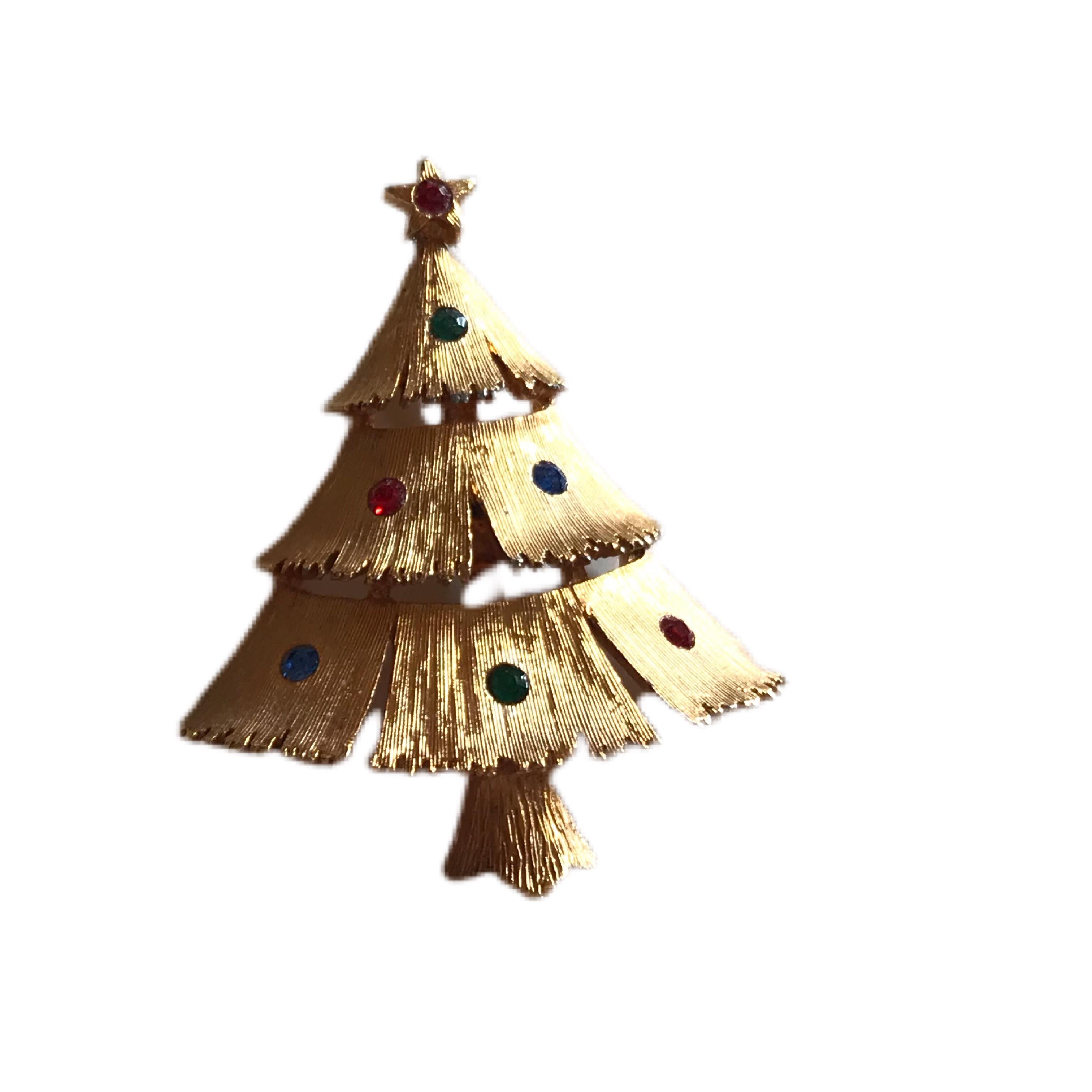 Jj christmas tree deals brooch