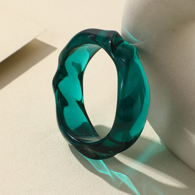New Trendy Transparent Acrylic Bracelet Bangle for Women Resin