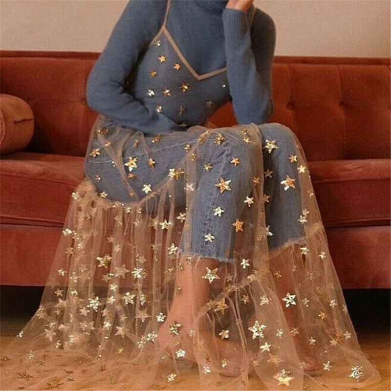 See through shop star dress