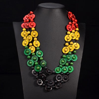 Candy Dots- the Wooden Bead Multi-strand Necklace 13 Color Ways