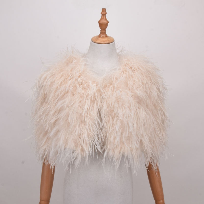 Harlow- the Ostrich Feather Shoulder Caplet 7 Colors