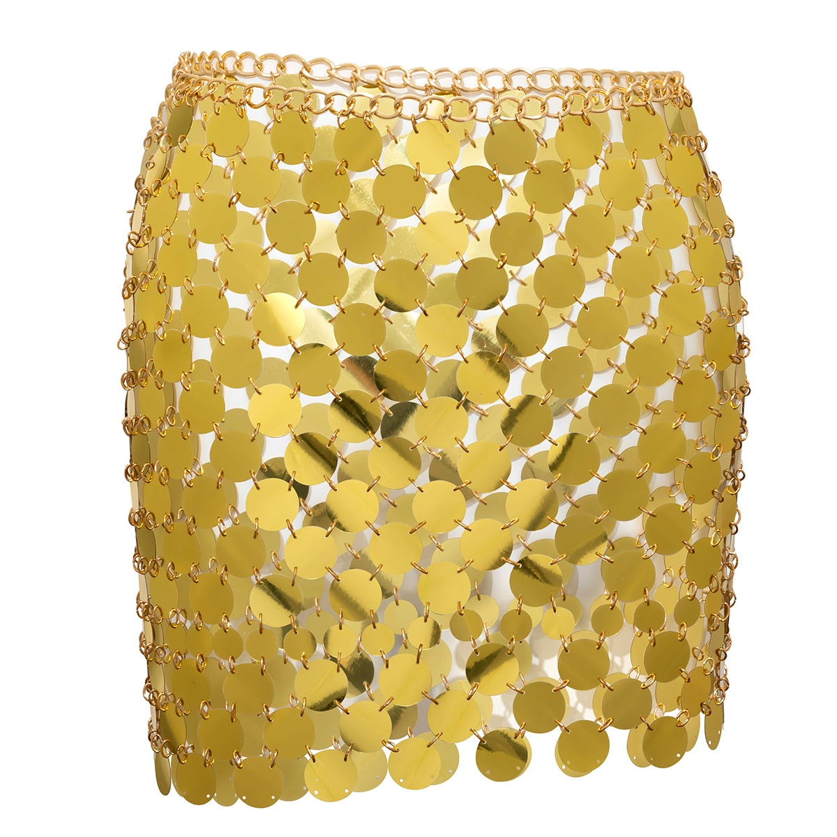 Pierre- the 60s Space Age Mod Style Acrylic Chain Link Mini Skirt 10 Colors