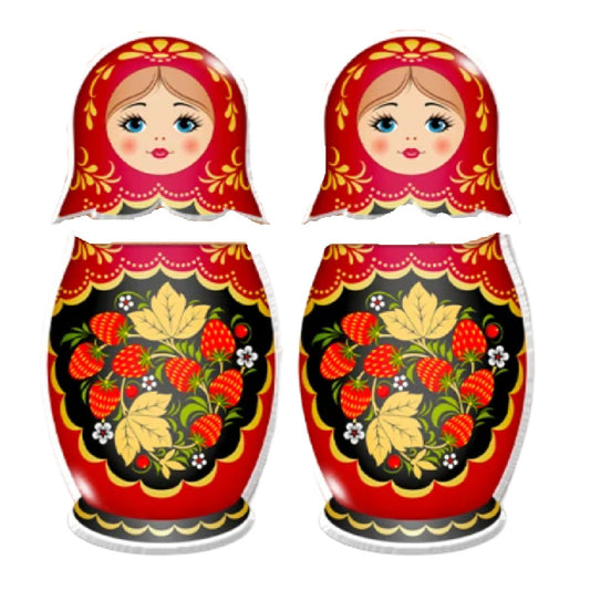 Babushka- the Ukrainian Nesting Doll 2 pc Earrings 6 Colors