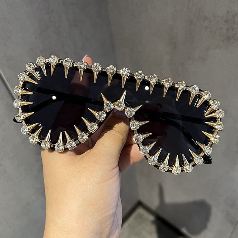 Fangs- the Rhinestone Spiked Frame Sunglasses 4 Colors