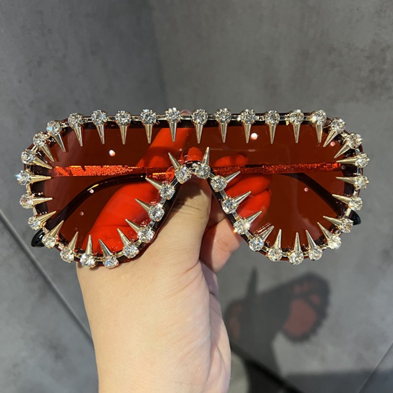 Fangs- the Rhinestone Spiked Frame Sunglasses 4 Colors