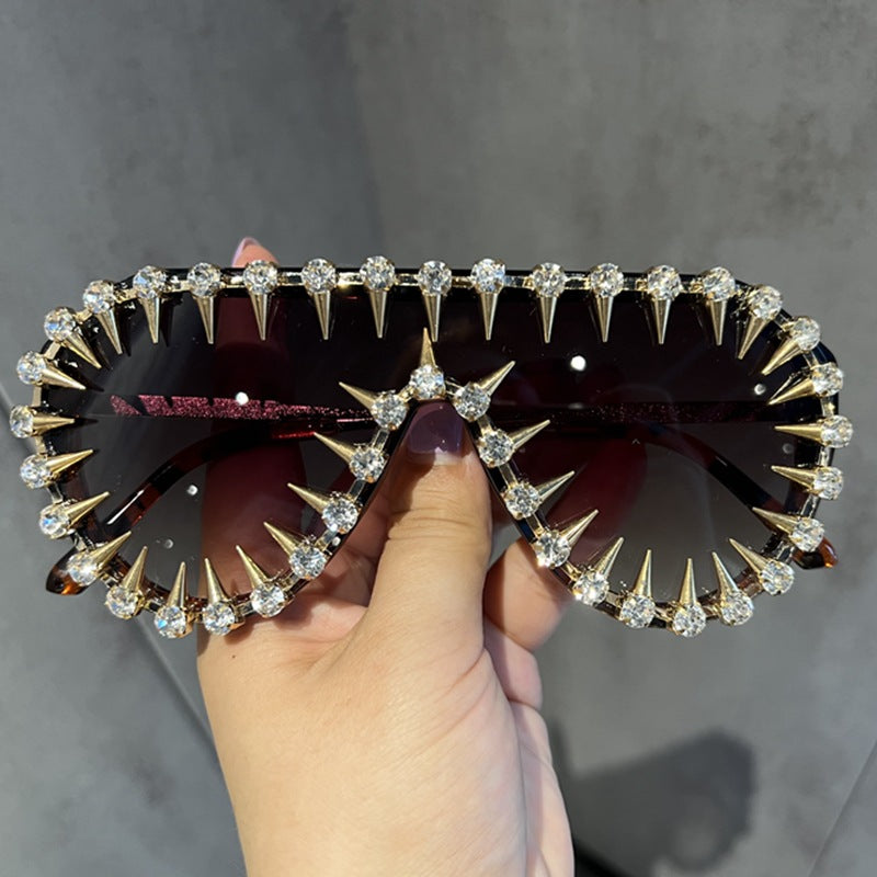 Fangs- the Rhinestone Spiked Frame Sunglasses 4 Colors