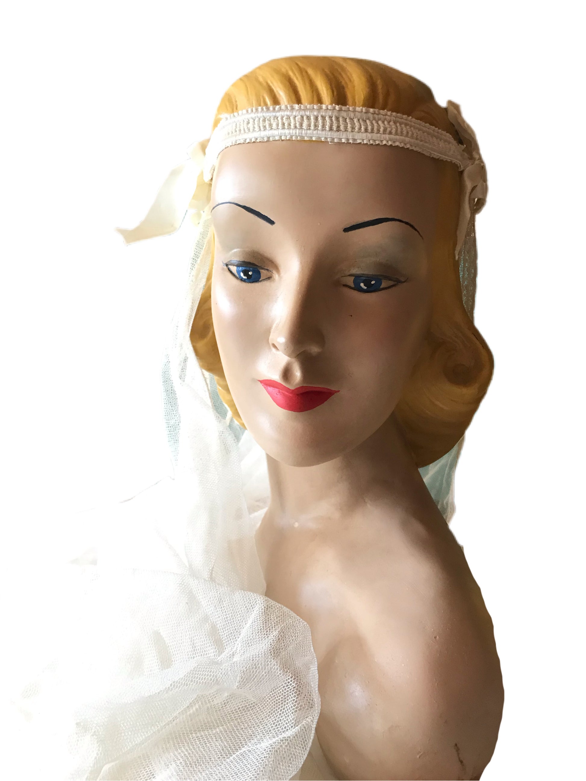1pc 1920s Flapper Fascinator Mesh Veil Headband Bridal Wedding Tea