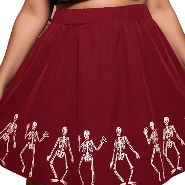 Dead Can Dance- the Dancing Skelton Hem Mini Skirt Plus Sizes 2 Colors