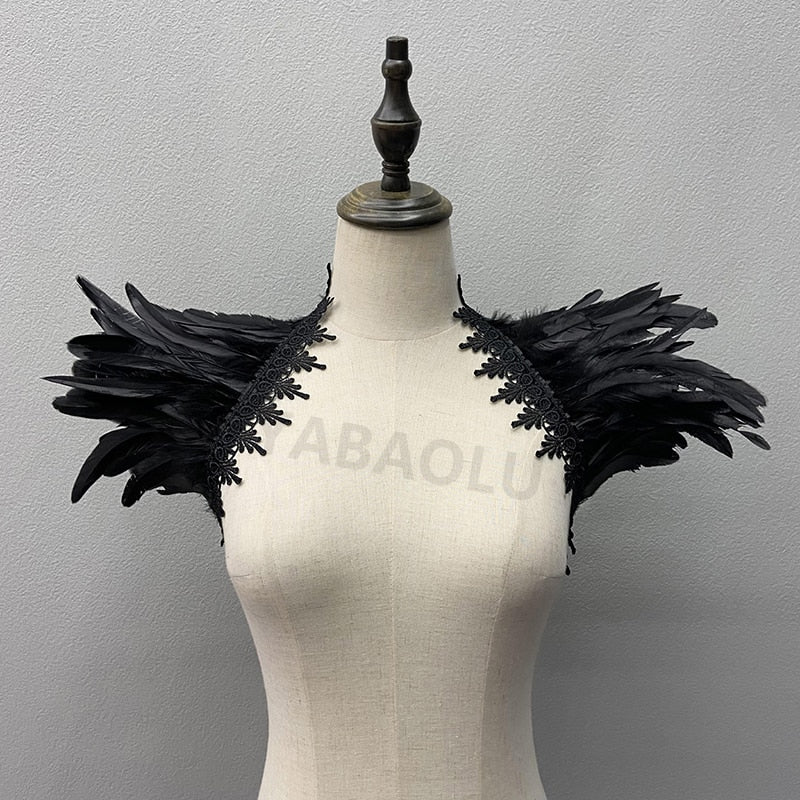 Winged- the Black Feather High Collar Goth Shrug 11 Colors