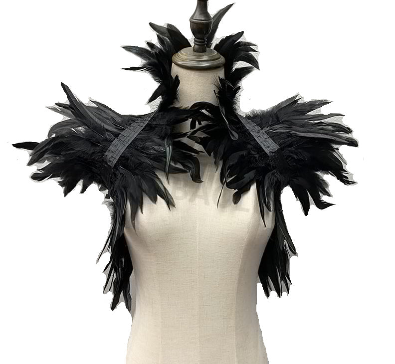 Winged- the Black Feather High Collar Goth Shrug 11 Colors