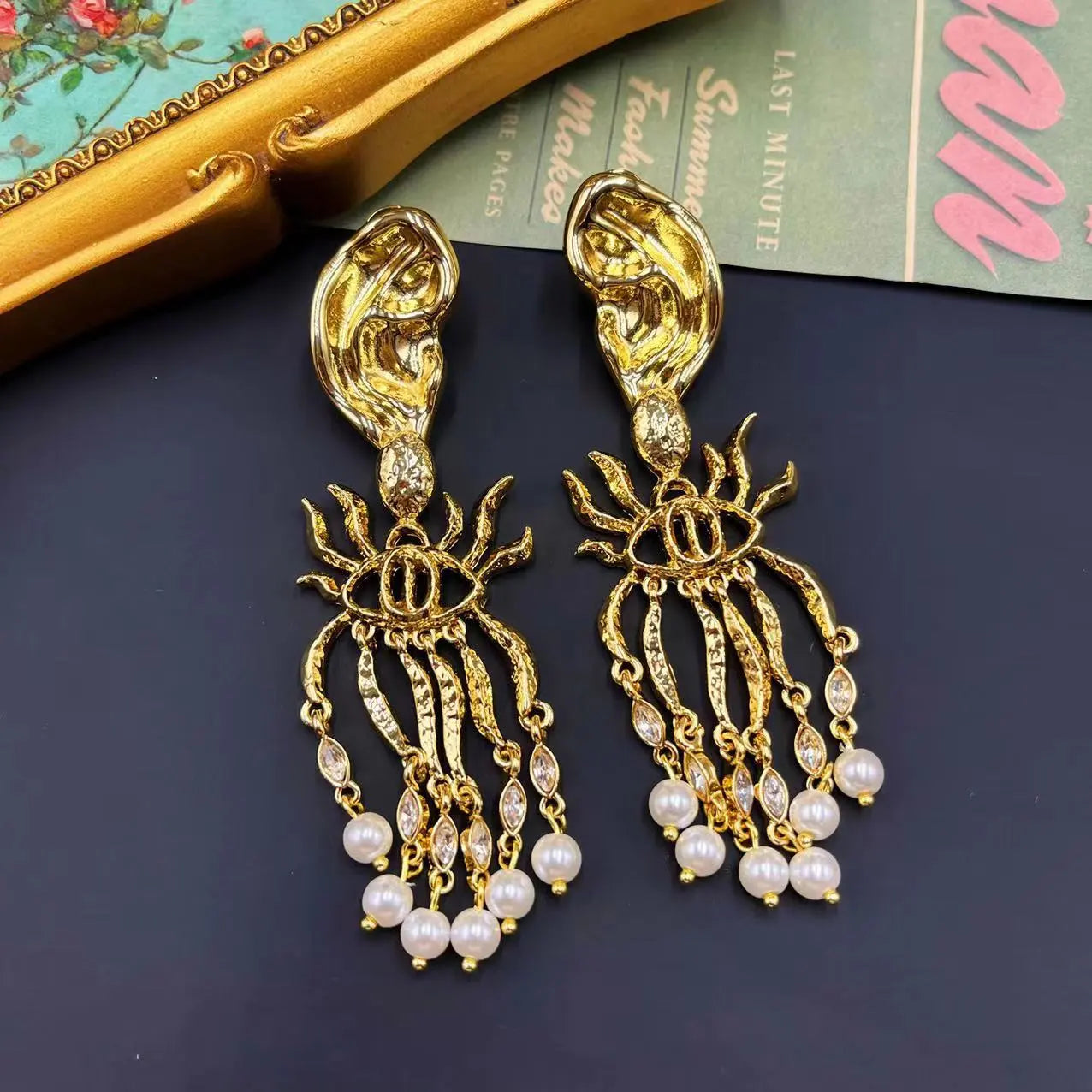 Buy quality 22k Gold Round Shape Tops Latkan Earring in Ahmedabad