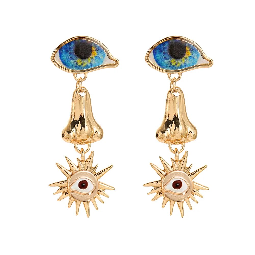 Schiap- the Surrealist Eye (and Nose!) Shaped Earrings and Ring