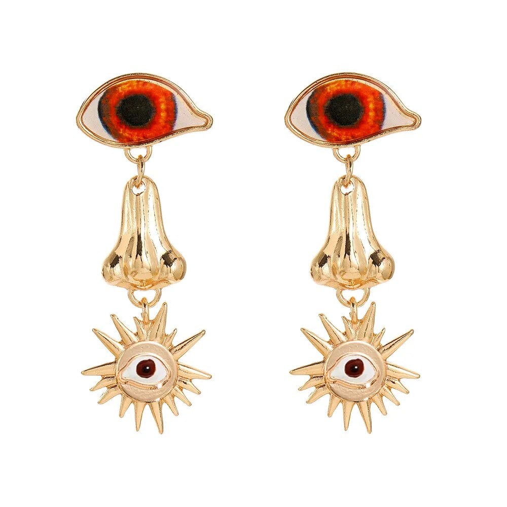 Schiap- the Surrealist Eye (and Nose!) Shaped Earrings and Ring